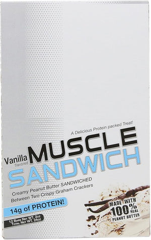 Muscle Foods Muscle Sandwich, Peanut Butter Vanilla, 12-Count Net wt.2.0 oz