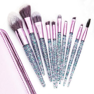 Girls Makeup Brushes Set for Teens with Case Glitter Teen Make up Brush Set Eyeshadow Brush Set for Teen Girls Teenagers Eye Shadow Brush Set Vegan Makeup Brush