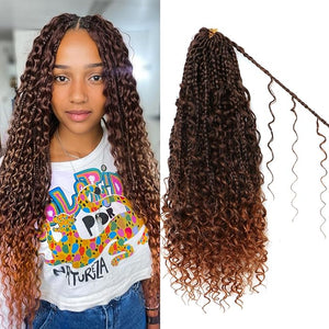 Goddess Boho Box Braids Crochet Hair-8 Packs 14 Inch Crochet Box Braids for Black Women Pre Looped (T30 14 Inch (Pack of 8))