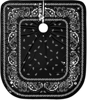 Illuzien Black Bandana v2 PRO Barber Cape Hair Cut Cape Water-Resistant Barber Accessories Professional Cape