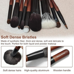 Mini Makeup Brush Set 9 Full Face Mini Travel Make Up Brushes Set Synthetic &amp Natural Hair Makeup Brushes For Blush Eyeshadow Conceal Eyebrow Brush with a compact Brush Case