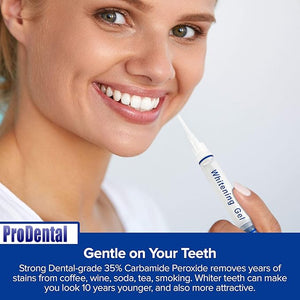 ProDental Teeth Whitening Gel Syringe Refill 8 Pack 35% Carbamide Peroxide - 48 Treatments Faster Results Than Tooth Whitening Strips - Pen - Powders and Toothpaste Safe for Sensitive Teeth
