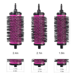 Round Brush for Blow Out - Round Hair Brush Set with Detachable Barrels Styling Tool Roller with 6 Barrels 1 Handle 3 Different Hair rollers to Create Your Hairstyle