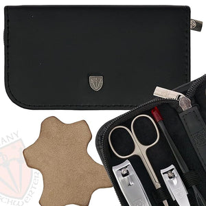 3 Swords Germany ? brand quality 8 piece manicure pedicure grooming kit set for professional nail care with genuine leather case black - Made in Germany