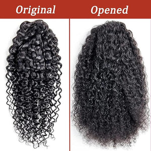 SAKALAKA Ponytail Extension Drawstring Human Hair Clip in Pony Tail Extensions for Black Women Curly Wave Thick Natural Looking Hair Pieces Water Wave Human Hair Ponytail£¨16Inch£©