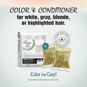 Light Mountain Natural Color the Gray Step 1 - Bulk 1 Pound Powder for Covering White Gray or Platinum Blond Hair 16 Oz