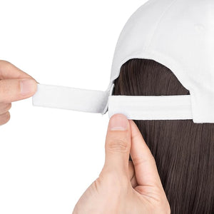 TESS Hat Wigs for Women Baseball Cap with Hair Attached Short Straight Synthetic Hair 6"