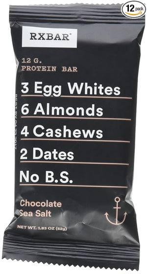 RxBar Chocolate Sea Salt Protein Bar,1.83 Ounce (Pack of 12)