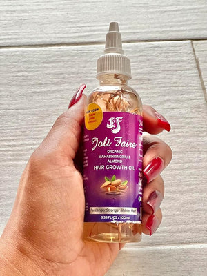 JOLI FAIRE Organic Hair Growth Oil with Mahabhringraj &amp Almond ? For Hair Growth &amp Nourishment.Thickens Anti-Dandruff Breakage Repair Bald Spot &amp Edges ? Safe for All Ages &amp Hair Ty