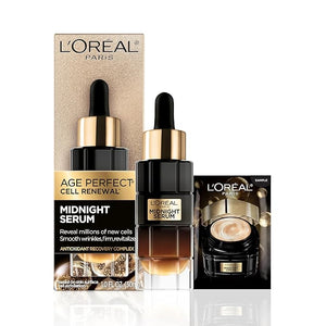 L'Oreal Paris Age Perfect Anti-Aging Midnight Face Serum Reduce Wrinkles 1oz + Eye Cream Sample