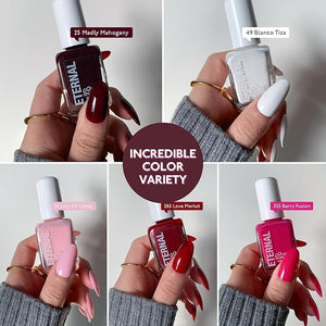 Eternal Red Nail Polish Set for Women (ROSE ALL DAY) - Pink Nail Polish Set for Girls - Long Lasting &amp; Quick White Nail Polish for Home DIY Manicure &amp; Pedicure - Made in USA, 13.5mL (Set of 5)
