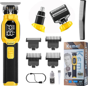 KEMEI 1878 Beard Trimmer for Men 3 in 1 Hair Clippers Shavers for Men Cordless Nose Hair Trimmer with Removable Head LED Display
