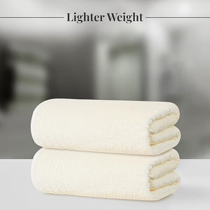Tens Towels Pack of 4 Extra Large Bath Towels 30 x 60 Inches 100% Cotton Larger &amp Lighter Weight Quicker to Dry Super Soft and Absorbent Perfect for Bathroom Cream