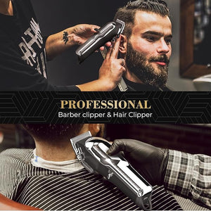 PRITECH Barber Hair Clippers for Men Professional Barber Clippers and Trimmer Set Mens Cordless Hair Clippers for Barbers Haircut Kit
