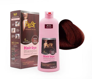 Hair Dye 2-in-1 Shampoo Color for Quick Gray Coverage ? Semi Permanent Hair Color for Men and Women ? 500ml (Dark Red)