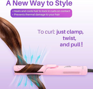 Asani 360¡Æ Airflow Styler - 2-in-1 Professional Curling Wand &amp Hair Straightener - Flat Iron Curler with Cooling Fan Air Vents - Crimper Styling Tool for Volume &amp All-Day Curls - for All Hair