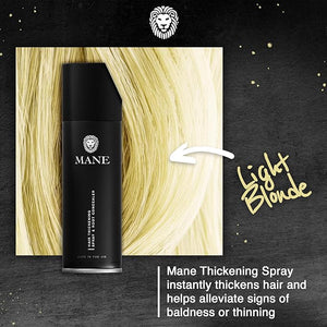 Mane Hair Thickening Spray &amp Root Touch Up Instantly Thicker Hair for Men &amp Women Fill in Hairlines and Hide Thinning and Fine Patches - Light Blond 12 Colors (6.76 oz)