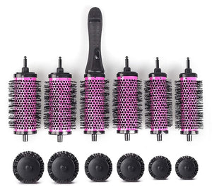 Round Brush for Blow Out - Round Hair Brush Set with Detachable Barrels Styling Tool Roller with 6 Barrels 1 Handle 3 Different Hair rollers to Create Your Hairstyle