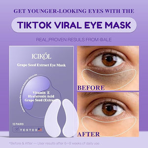 Collagen Under Eye Patches for Puffy Eyes and Dark Circles Under Eye Mask for Radiance Boost with Blueberry Hydrating Undereye Mask Patches for Treatment with Women Beauty (Purple 60 Pairs)