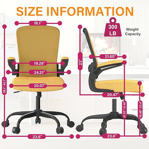 Mimoglad Office Chair Ergonomic Desk Chair with Adjustable Lumbar Support High Back Mesh Computer Chair with Flip-up Armrests-BIFMA Passed Task Chairs Executive Chair for Home Office