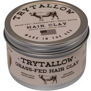 Natural Hair Clay Pomade - All Natural Hair Styling Clay for Men and Women Made With 100% Real Ingredients that Promote Hair and Scalp Health. Medium Hold Matte Finish.