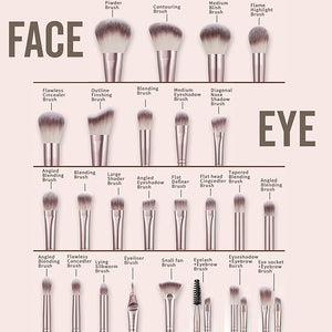 Professional Makeup Tools Set 54pcs set Cosmetic Brush &amp Sponge &amp Puff &amp Headband &amp Brush Cleaning Bow SetFacial Makeup &amp Cleaning Accessories Makeup Products Valentine Day Gif