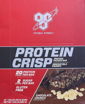 BSN Protein Crisp Chocolate Crunch 12 Bars 1.94 oz (55 g) Each
