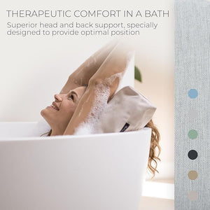 BADESOFA¢ç Luxury Bath Pillow M - Lusciously Soft &amp; Comfortable Tub Pillow for Bathtub - Washable &amp; Quick-Drying Bath Back Pillow - Non-Slip Full Body Tub Pillow - Luxury Spa Cushion in Grey
