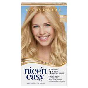 Clairol Nice'n Easy Permanent Hair Dye 9.5 Lightest Blonde Hair Color Pack of 1