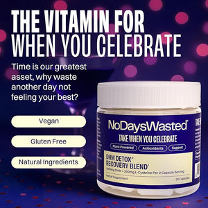 No Days Wasted DHM Detox 30 Capsules (15 Servings) - Jar - Take During Evening for Better Next Day and Recovery