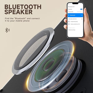 MINISO Vanity Mirror with Lights and Bluetooth Speaker 17.7 x 13.8 LED Makeup Mirror Light &amp Brightness Smart Sensor Aluminum Alloy Metal White Frame with 10X Magnifying Glass