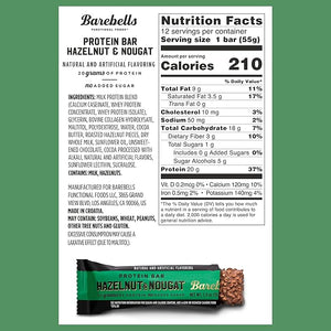 Barebells Protein Bars Hazelnut &amp; Nougat - 12 Count, Pack of 2 - Protein Snacks with 20g of High Protein - Chocolate Protein Bar with 1g of Total Sugars - On The Go Protein Snack &amp; Breakfast B