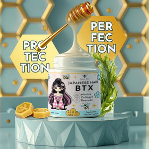 HAIR MASK FOR DAMAGED HAIR TREATMENT Japanese BTX - 8.8 oz Collagen &amp Keratin Treatment with Beeswax &amp Seaweed Intense Hydration Anti-FrizzFormaldehyde-FreeProtein Coating for Dry and Dama