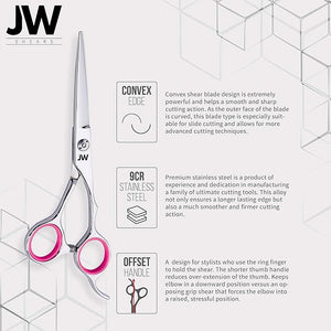 JW Professional Hair Cutting Scissors &amp; Thinning Shear Set with Comb Set - Razor Edge Series