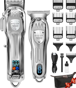 Professional Hair Clippers for Men? Cordless Beard and Hair Trimmer Set with LCD Display - Barber-Grade Haircut Kit Complete Grooming Essentials with Travel Case - Ideal Gift for Men