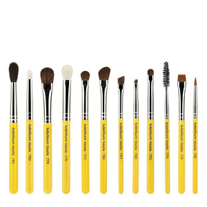 Bdellium Tools Professional Makeup Brush Travel Series - Eyes 12pc. Brush Set with Roll-Up Pouch