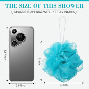 Sunnyray 200 Pcs Loofahs Bulk Bath Sponge Shower Luffas Exfoliating Body Scrubber Packs Soft Mesh Loofahs Balls Travel Cleaning Wash Puff Bathing Accessories for Women Men, 20g (Rainbow)