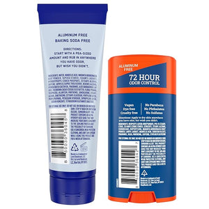 Mando Whole Body Deodorant - Invisible Cream and Solid Formulas - 72 Hour Odor Control - Aluminum &amp; Baking Soda Free - Skin Safe - 3 oz Cream &amp; 2.6 oz Solid Bundle - Pro Sport