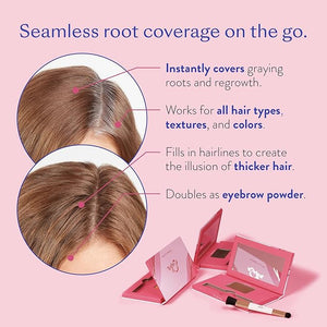 eSalon Root Touch Up + Brow Powder, Conceal &amp; Cover (Dark Auburn) - Hairline Powder for Women - Scalp Concealer &amp; Filler for Thinning &amp; Gray Hair Coverage - Creates Thicker &amp; Fuller-Lo