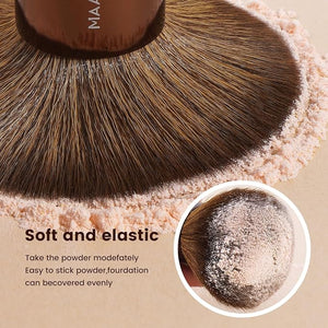 MAANGE 7pcs Makeup Brush Set Double Sided Kabuki Makeup Brushes Contour Brush for Foundation Liquid Powder Concealer Cream Cosmetics Bronzer Blending Blush Buffing Makeup Tools (Brown)