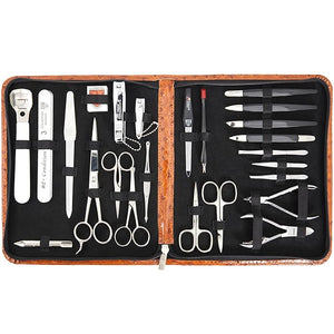 3 Swords Germany - Brand Quality 23 Piece Manicure Pedicure Grooming kit Set for Professional Finger &amp Toe Nail Care Tweezers File Clipper Fashion Leather case in Gift Box Made by 3 Swords (7452)