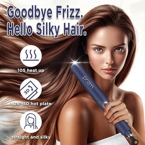 Prizm 1.25 inch (32mm) Flat Iron Hair Straightener and Curler 2 in 1 Fast Heating Ceramic &amp Adjust Temp 330¡ÆF to 450¡ÆF Dual Voltage Hair Iron for Travel Gift Auto Shut-Off Prussian Blue