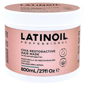 Latinoil - Chia Restorative Hair Mask - Deep Conditioning &amp Repair Treatment for Damaged Dry Frizzy Hair - Intensive Moisture Conditioner with Chia Oil for Shine Softening and Strengthening - 25