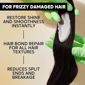 AFRO BRAZILIAN BONDOX Hair Relaxer Alternative ? Extra Strong Thermal Hair Mask 8.8oz for Damaged Hair ? Straightening Treatment for All Hair Types, Especially Afro 4A 4B 4C ? With Almond Oil, Shea Bu