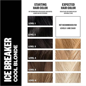 IGK Color Bright One Step Bleach &amp; Color Kit for Accent Pieces ICE BREAKER- Cool Blonde | One-Step Color Processing + Replenishes + Hydrates | Vegan + Cruelty Free + Ammonia Free | 4 Oz