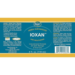 Baar Products - Ioxan Herbal Gum Massage - Oral Hygiene Dental Health - Mouthwash Liquid Toothpaste - Sodium Chloride Calcium Chloride Peppermint Oil - Relief Circulation Stimulation - 4 oz
