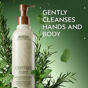 Aveda Rosemary Mint Hand &amp Body Wash | Liquid Hand Soap and Body Wash | with Invigorating Aroma of Certified Organic Peppermint &amp Rosemary