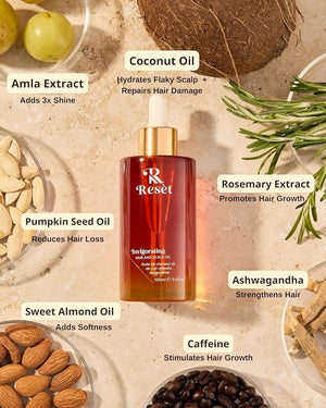 Hair Growth Oil | Natural Hair Regrowth Rosemary Oil for Hair Growth | Scalp &amp; Hair Loss Treatment for Dry, Damaged Hair for Women &amp; Men, 100 ml