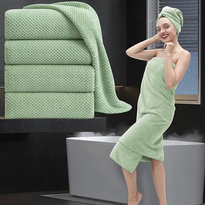 Extra Large Bath Towel Set of 4 (35"x70"),Oversized Bath Sheet Super Soft Highly Absorbent Jumbo Bathroom Towel Set Microfibers Quick Dry Shower Towel for Hotel,Bathroom,Guest,Spa,Gym (Green)