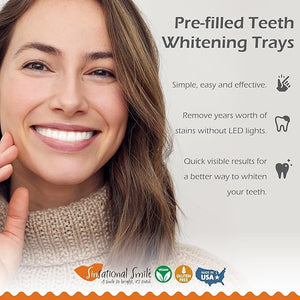 Pre-Filled Teeth Whitening Trays 14 Trays (7 Treatments) - Safe Fast Simple Effective Removes Stains No Sensitivity Enamel Safe for Sensitive Teeth &amp Gums